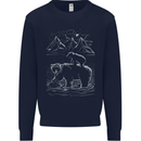 A Bear and It's Cub Mens Sweatshirt Jumper Navy Blue