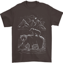 A Bear and It's Cub Mens T-Shirt 100% Cotton Dark Chocolate