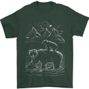 A Bear and It's Cub Mens T-Shirt 100% Cotton Forest Green