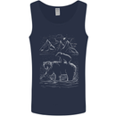 A Bear and It's Cub Mens Vest Tank Top Navy Blue