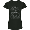 A Bear and It's Cub Womens Petite Cut T-Shirt Black