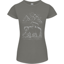 A Bear and It's Cub Womens Petite Cut T-Shirt Charcoal