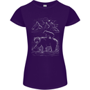 A Bear and It's Cub Womens Petite Cut T-Shirt Purple