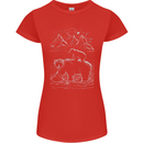 A Bear and It's Cub Womens Petite Cut T-Shirt Red