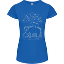 A Bear and It's Cub Womens Petite Cut T-Shirt Royal Blue
