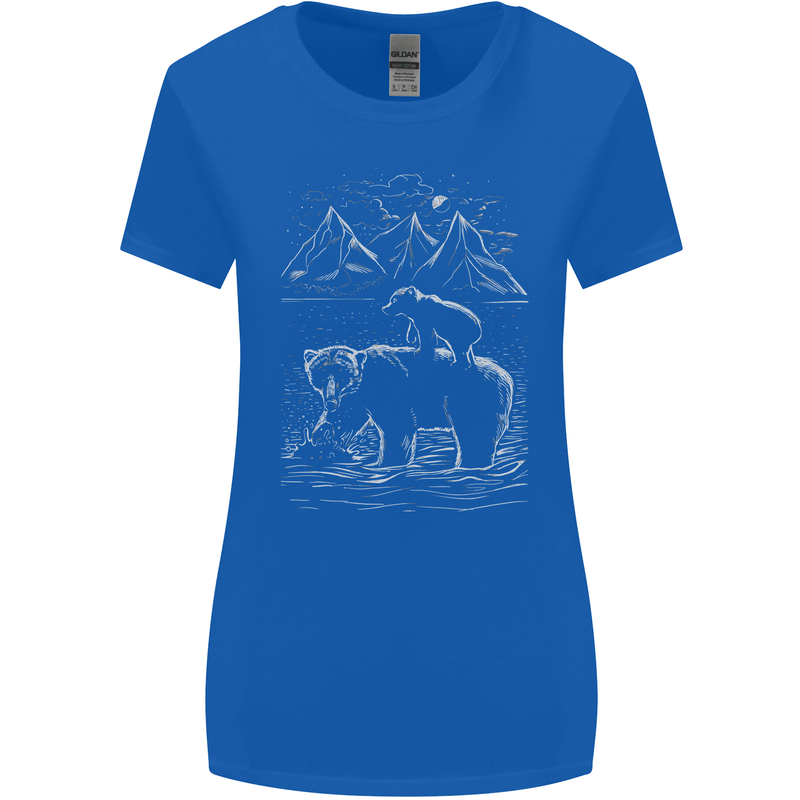 A Bear and It's Cub Womens Wider Cut T-Shirt Royal Blue
