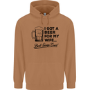 A Beer for My Wife Best Swap Ever Funny Mens 80% Cotton Hoodie Caramel Latte