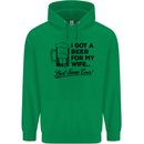 A Beer for My Wife Best Swap Ever Funny Mens 80% Cotton Hoodie Irish Green