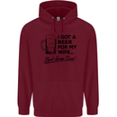 A Beer for My Wife Best Swap Ever Funny Mens 80% Cotton Hoodie Maroon