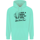 A Beer for My Wife Best Swap Ever Funny Mens 80% Cotton Hoodie Peppermint