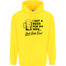 A Beer for My Wife Best Swap Ever Funny Mens 80% Cotton Hoodie Yellow