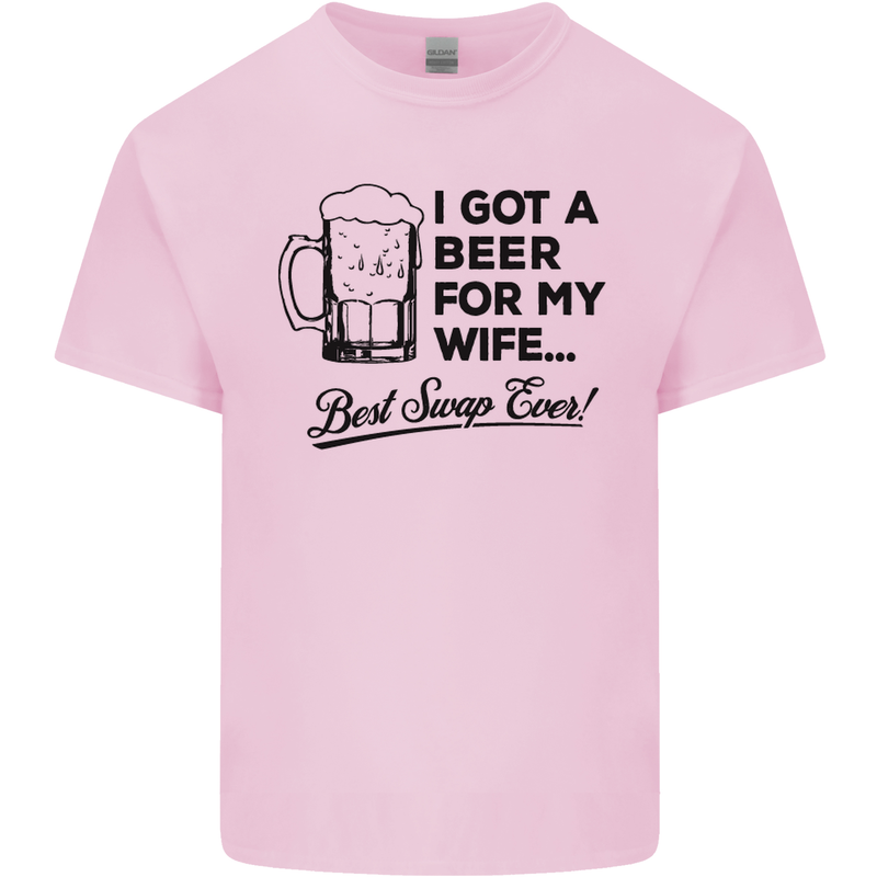 A Beer for My Wife Best Swap Ever Funny Mens Cotton T-Shirt Tee Top Light Pink
