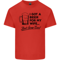 A Beer for My Wife Best Swap Ever Funny Mens Cotton T-Shirt Tee Top Red