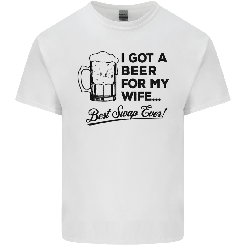 A Beer for My Wife Best Swap Ever Funny Mens Cotton T-Shirt Tee Top White
