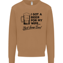 A Beer for My Wife Best Swap Ever Funny Mens Sweatshirt Jumper Caramel Latte