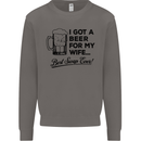 A Beer for My Wife Best Swap Ever Funny Mens Sweatshirt Jumper Charcoal