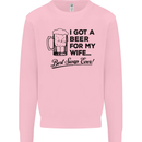 A Beer for My Wife Best Swap Ever Funny Mens Sweatshirt Jumper Light Pink