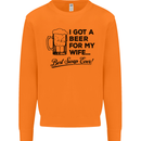 A Beer for My Wife Best Swap Ever Funny Mens Sweatshirt Jumper Orange