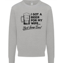 A Beer for My Wife Best Swap Ever Funny Mens Sweatshirt Jumper Sports Grey