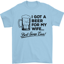 A Beer for My Wife Best Swap Ever Funny Mens T-Shirt Cotton Gildan Light Blue