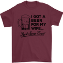 A Beer for My Wife Best Swap Ever Funny Mens T-Shirt Cotton Gildan Maroon