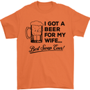 A Beer for My Wife Best Swap Ever Funny Mens T-Shirt Cotton Gildan Orange