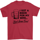A Beer for My Wife Best Swap Ever Funny Mens T-Shirt Cotton Gildan Red