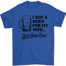 A Beer for My Wife Best Swap Ever Funny Mens T-Shirt Cotton Gildan Royal Blue