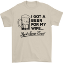 A Beer for My Wife Best Swap Ever Funny Mens T-Shirt Cotton Gildan Sand