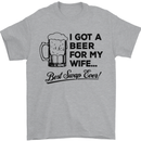A Beer for My Wife Best Swap Ever Funny Mens T-Shirt Cotton Gildan Sports Grey