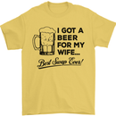 A Beer for My Wife Best Swap Ever Funny Mens T-Shirt Cotton Gildan Yellow