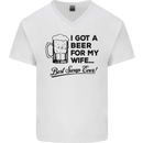 A Beer for My Wife Best Swap Ever Funny Mens V-Neck Cotton T-Shirt White
