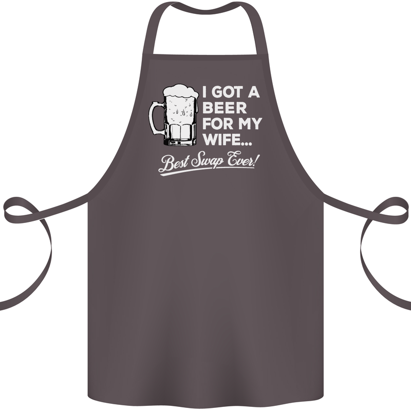 A Beer for My Wife Funny Alcohol BBQ Cotton Apron 100% Organic Dark Grey