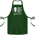 A Beer for My Wife Funny Alcohol BBQ Cotton Apron 100% Organic Forest Green
