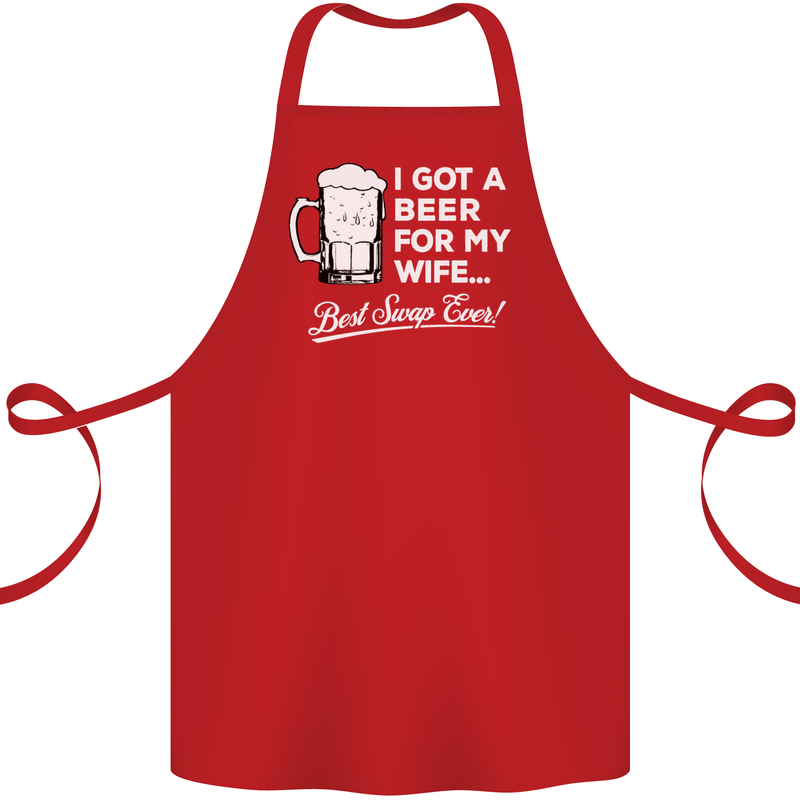A Beer for My Wife Funny Alcohol BBQ Cotton Apron 100% Organic Red