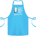 A Beer for My Wife Funny Alcohol BBQ Cotton Apron 100% Organic Turquoise