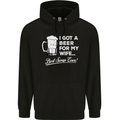 A Beer for My Wife Funny Alcohol BBQ Mens 80% Cotton Hoodie Black