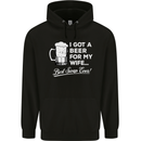 A Beer for My Wife Funny Alcohol BBQ Mens 80% Cotton Hoodie Black