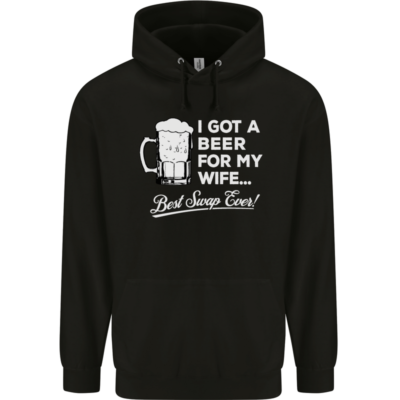 A Beer for My Wife Funny Alcohol BBQ Mens 80% Cotton Hoodie Black