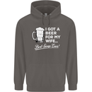 A Beer for My Wife Funny Alcohol BBQ Mens 80% Cotton Hoodie Charcoal