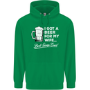 A Beer for My Wife Funny Alcohol BBQ Mens 80% Cotton Hoodie Irish Green