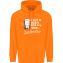 A Beer for My Wife Funny Alcohol BBQ Mens 80% Cotton Hoodie Orange