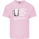 A Beer for My Wife Funny Alcohol BBQ Mens Cotton T-Shirt Tee Top Light Pink