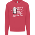 A Beer for My Wife Funny Alcohol BBQ Mens Sweatshirt Jumper Heliconia