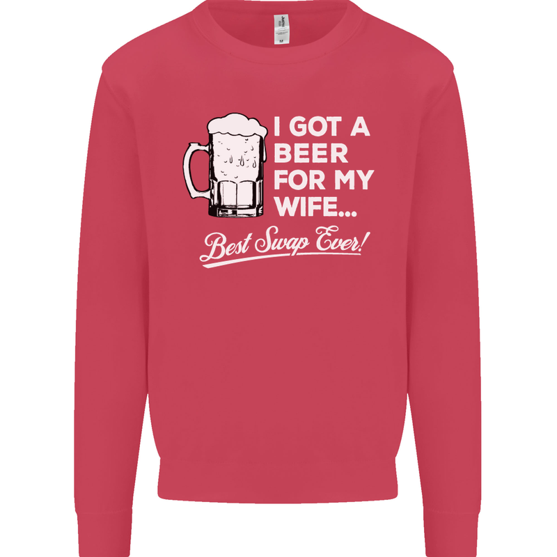 A Beer for My Wife Funny Alcohol BBQ Mens Sweatshirt Jumper Heliconia