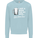 A Beer for My Wife Funny Alcohol BBQ Mens Sweatshirt Jumper Light Blue