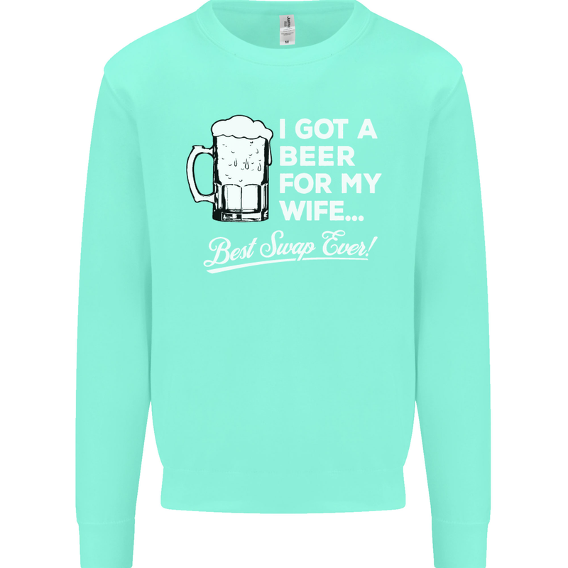 A Beer for My Wife Funny Alcohol BBQ Mens Sweatshirt Jumper Peppermint