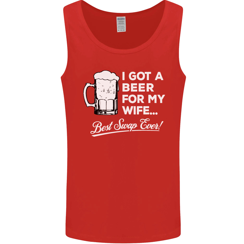 A Beer for My Wife Funny Alcohol BBQ Mens Vest Tank Top Red