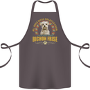 A Bichon Frise Dog Cotton Apron 100% Organic Dark Grey