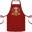 A Bichon Frise Dog Cotton Apron 100% Organic Maroon